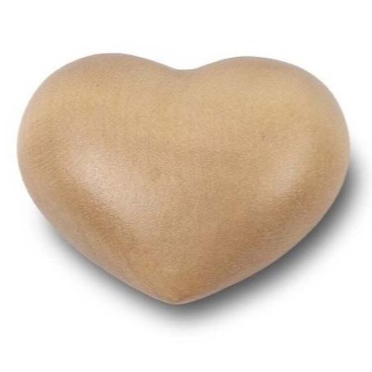 Urnwebshop Grote Licht Gebeitste Houten Hart Urn (3 liter)