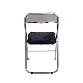 HAKU klapstoel, zonder armleuningen, bekleding zitting en rugleuning, bekleding zwart fluweel, B 450 x D 450 x H 810 mm, zwart staal, 6 stuks