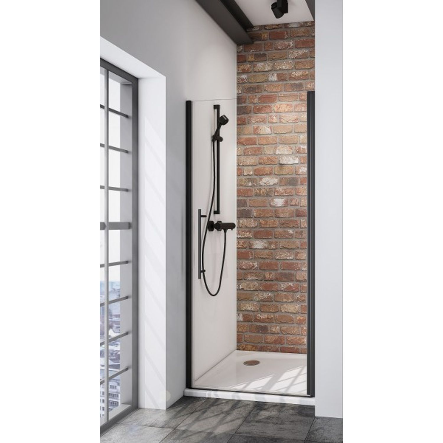 SCHULTE  Douchedeur Newstyle 90 X 192cm - Zwart Profiel - 5 Mm Helder Glas