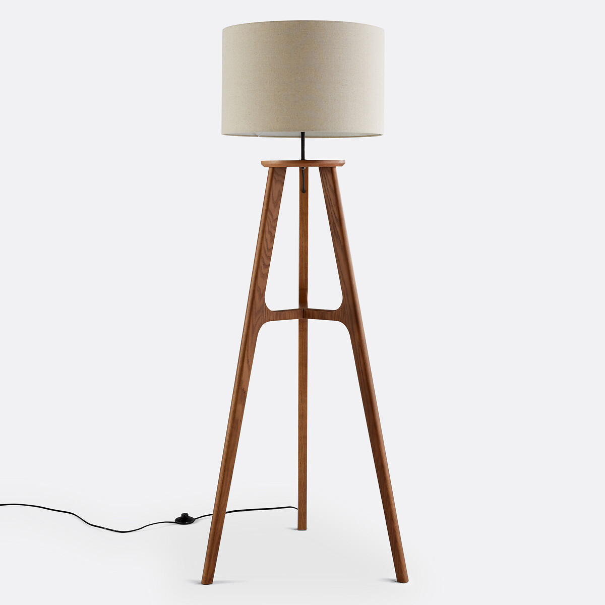 LA REDOUTE INTERIEURS Eiken en linnen driepoot vloerlamp, Larso