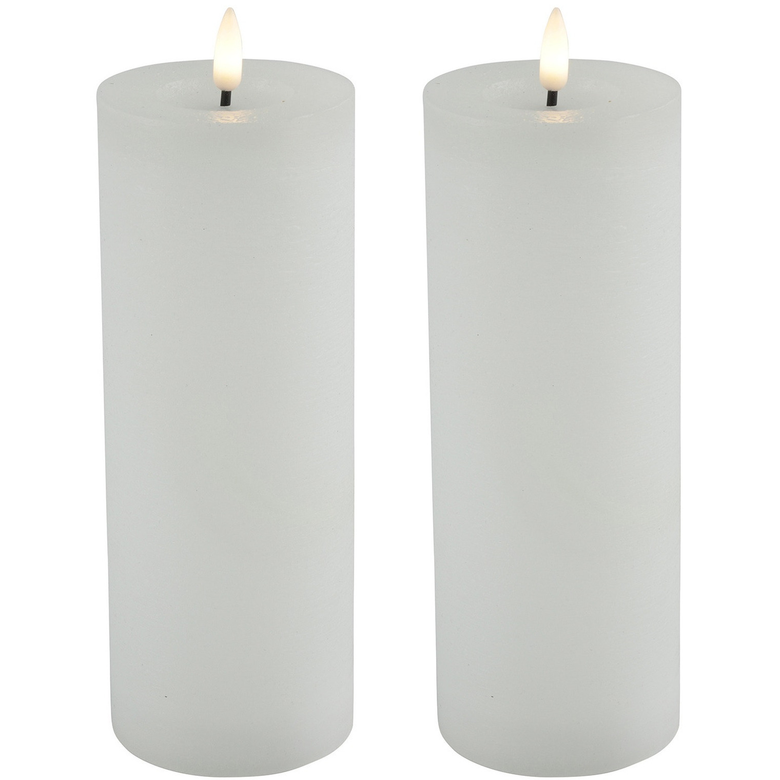 Countryfield LED kaarsen/stompkaarsen - 2x - wit - D7,5 x H20 cm - timer -