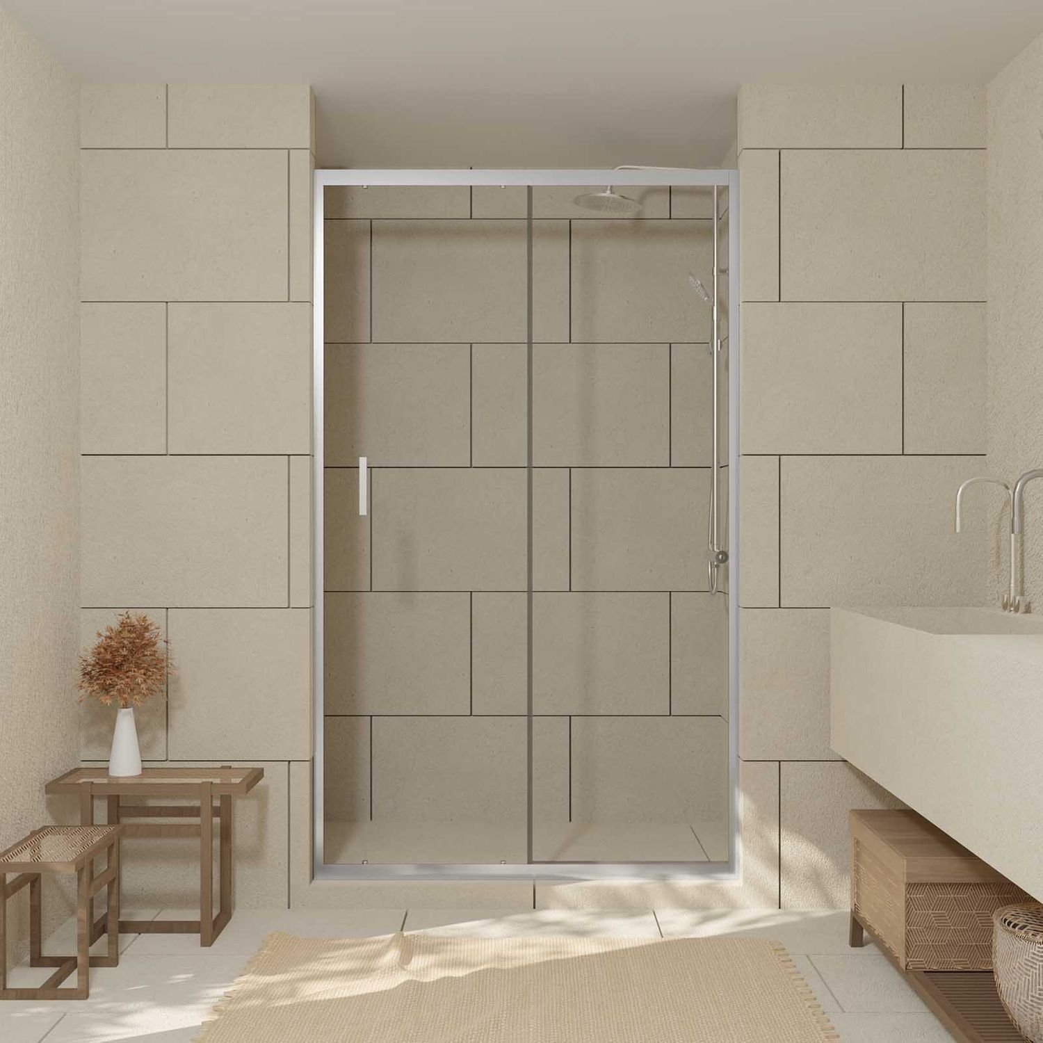 Aurlane Chromed Crush Doucheschuifdeur 120x200cm Doorzichtig Glas Chroom Profiel