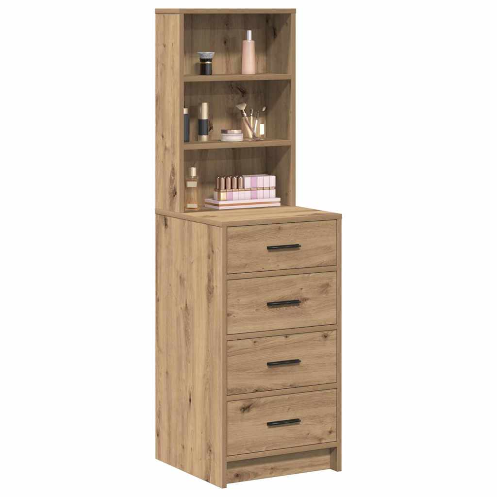 vidaXL Highboard artisanaal eikenkleurig 40 x 41 x 135 cm Bewerkt hout