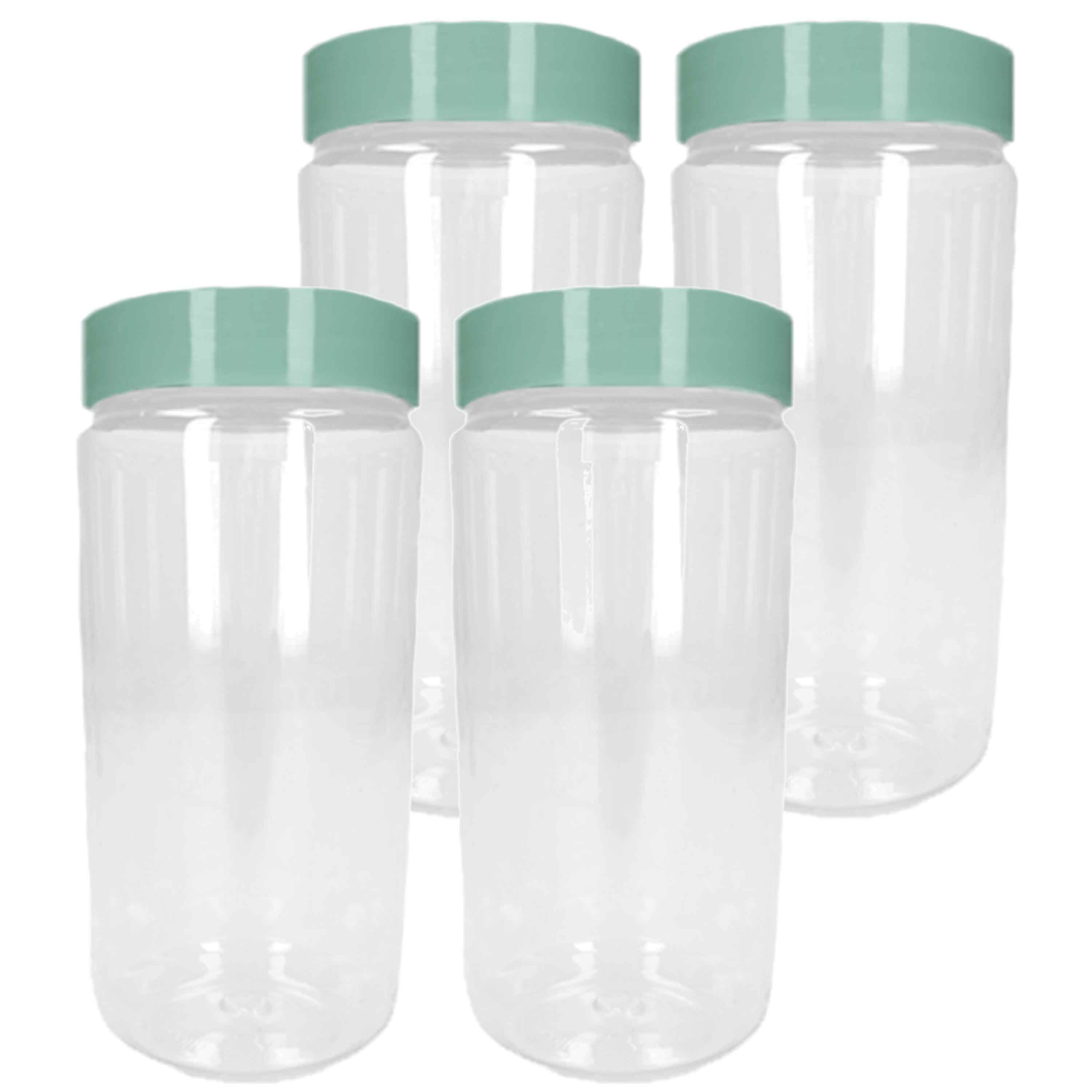 PlasticForte Voorraadpot/bewaarpot - 6x - 550 ml - kunststof - mint groen - B7 x H16 cm -