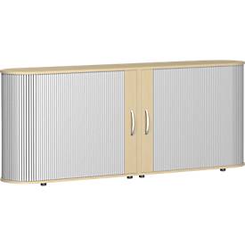 Roldeurkast met dwarse roldeuren Alicante, B 2000 x D 400 x H 828 mm, esdoornpatroon