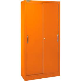 Schäfer Shop Select Schuifdeurkast, 5 ordnerhoogten, B 1200 mm, oranje RAL 2004