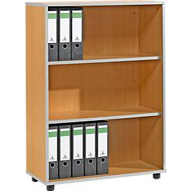 Schäfer Shop Select Open kast MOXXO IQ, hout, 3 vakken, 3 ordnerhoogten, B 801 x D 362 x H 1115 mm, beukenpatroon