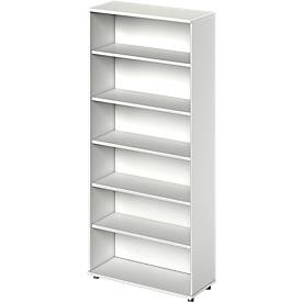 Schäfer Shop Genius open kast TETRIS WOOD, 6 OH, hoogte incl. glijders, B 1000 mm, lichtgrijs