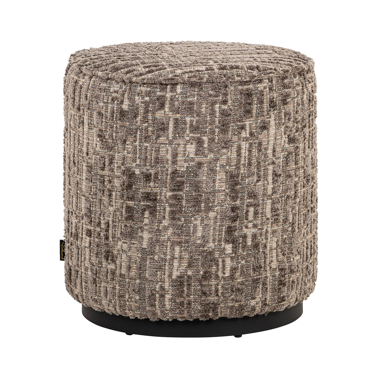 Richmond Interiors Richmond Poef Lexie Geweven stof, 45cm - Greige