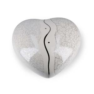 Urnwebshop Keramische Gebroken Hart Urn, Wit (3 liter)