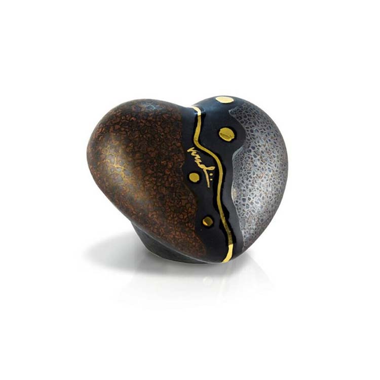 Urnwebshop Keramische Gebroken Hart Miniurn, Zwart (0.3 liter)