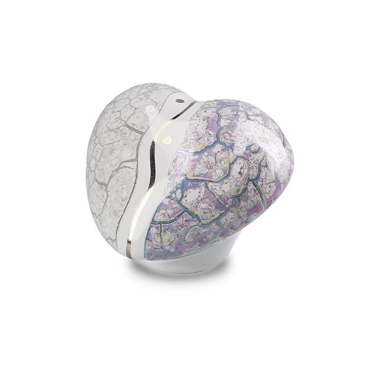 Urnwebshop Keramische Gebroken Hart Miniurn, Beige - Creme (0.3 liter)