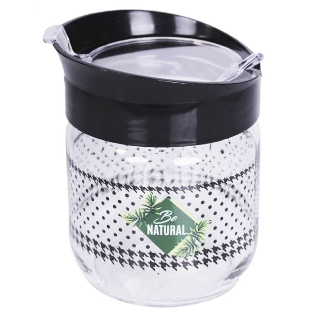 Concorde Suikerpot met lepel - glas en kunststof - 350 ml - 10 x 12 cm -