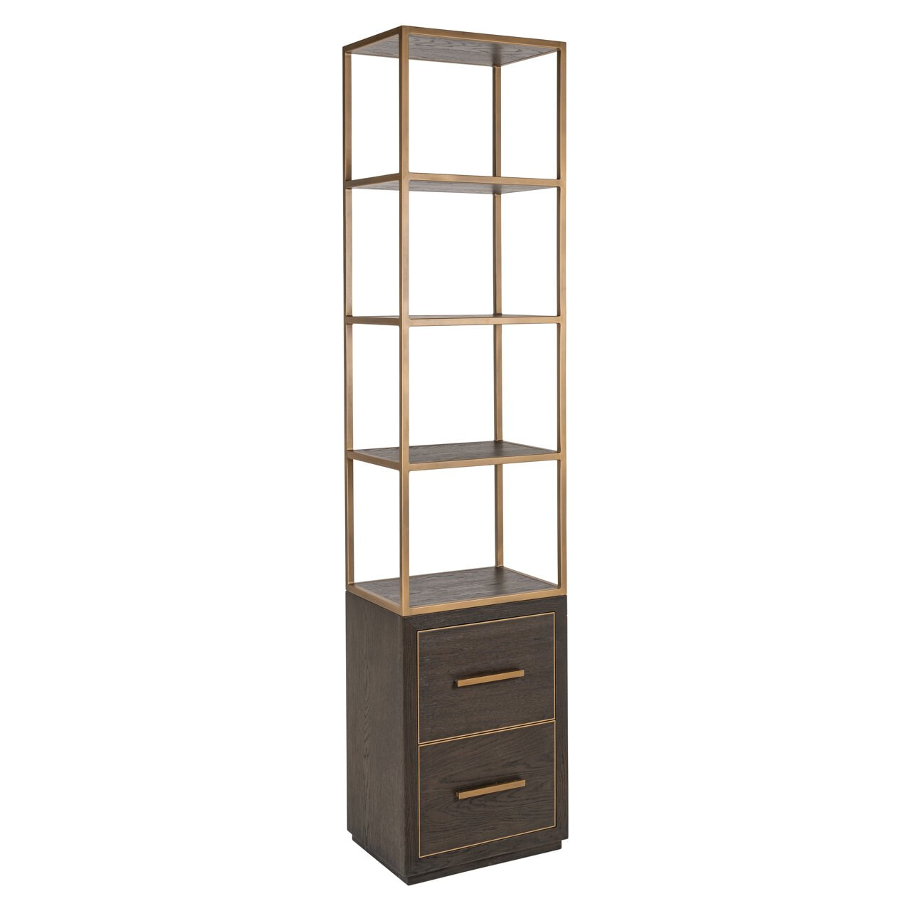 Richmond Interiors Richmond Wandkast Carter Eiken en metaal, 220 x 50cm - Bruin