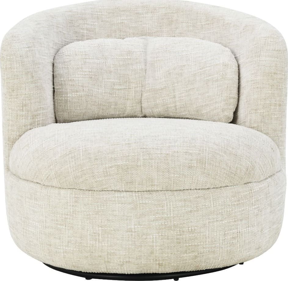 Livingfurn | Fauteuil Britt Cream | Zitmeubels woonkamer | Draaifauteuil