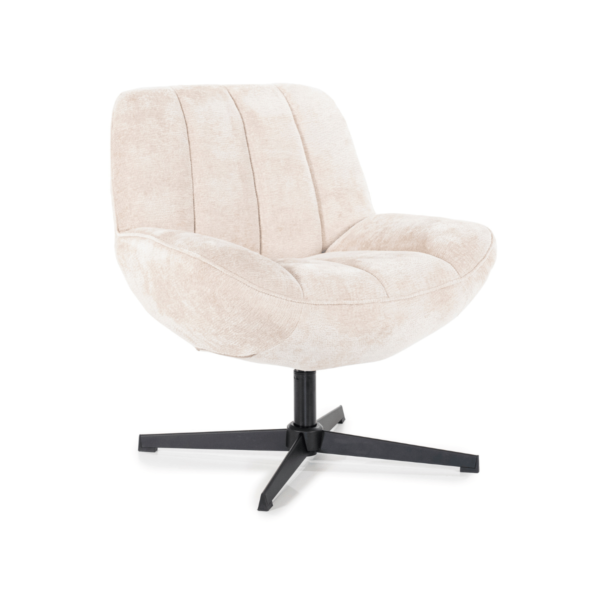 By-Boo | Fauteuil Derby - Beige | Zitmeubels woonkamer | Draaifauteuil