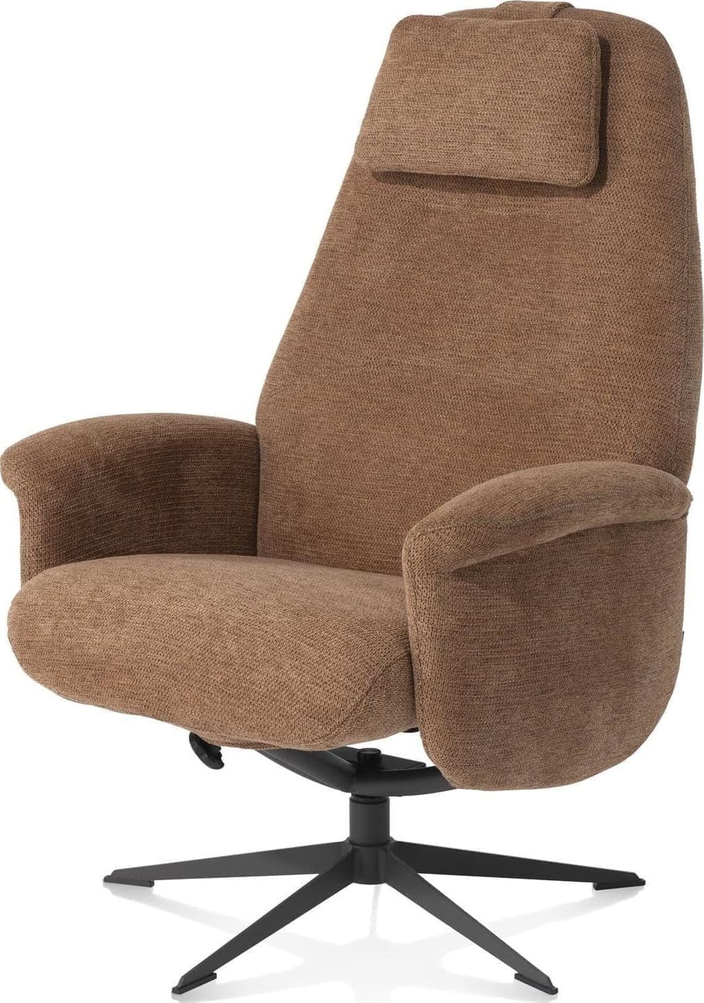 Xooon | Tonale relax-fauteuil incl. poef - graphiet frame - stof Vada koper | Zitmeubels woonkamer | Draaifauteuil