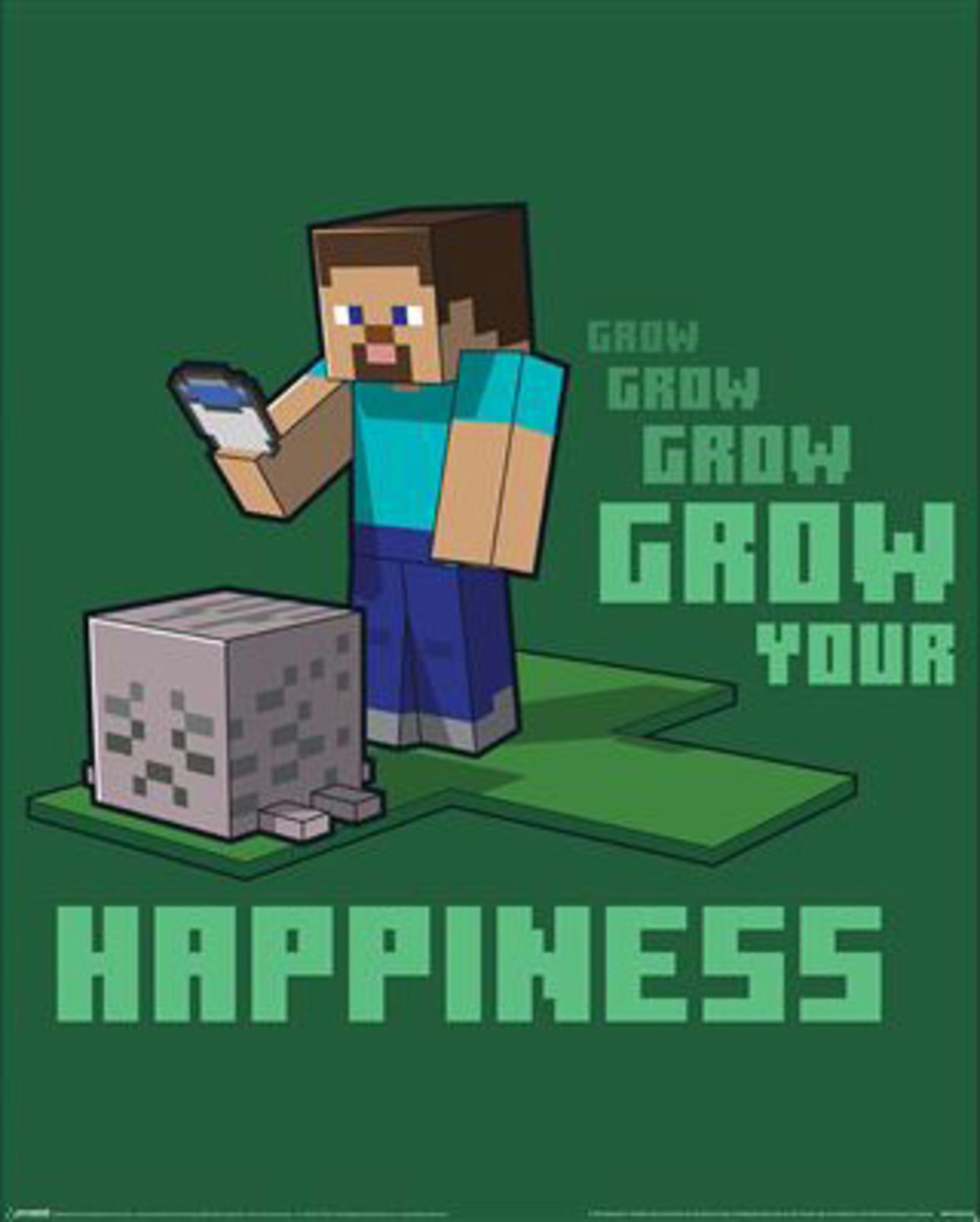 Pyramid Poster Minecraft - Grow Your Happinenss 40x50cm