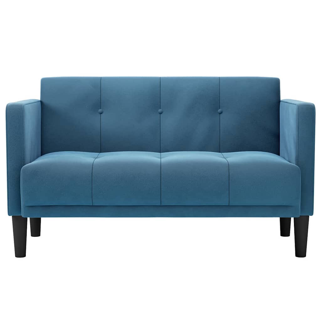 vidaXL Loveseat bank blauw 111 cm fluweel