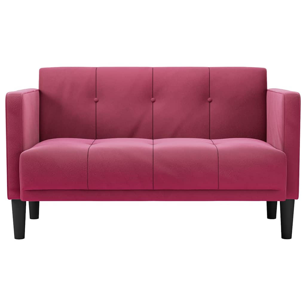 vidaXL Loveseat bank wijnrood 111 cm fluweel
