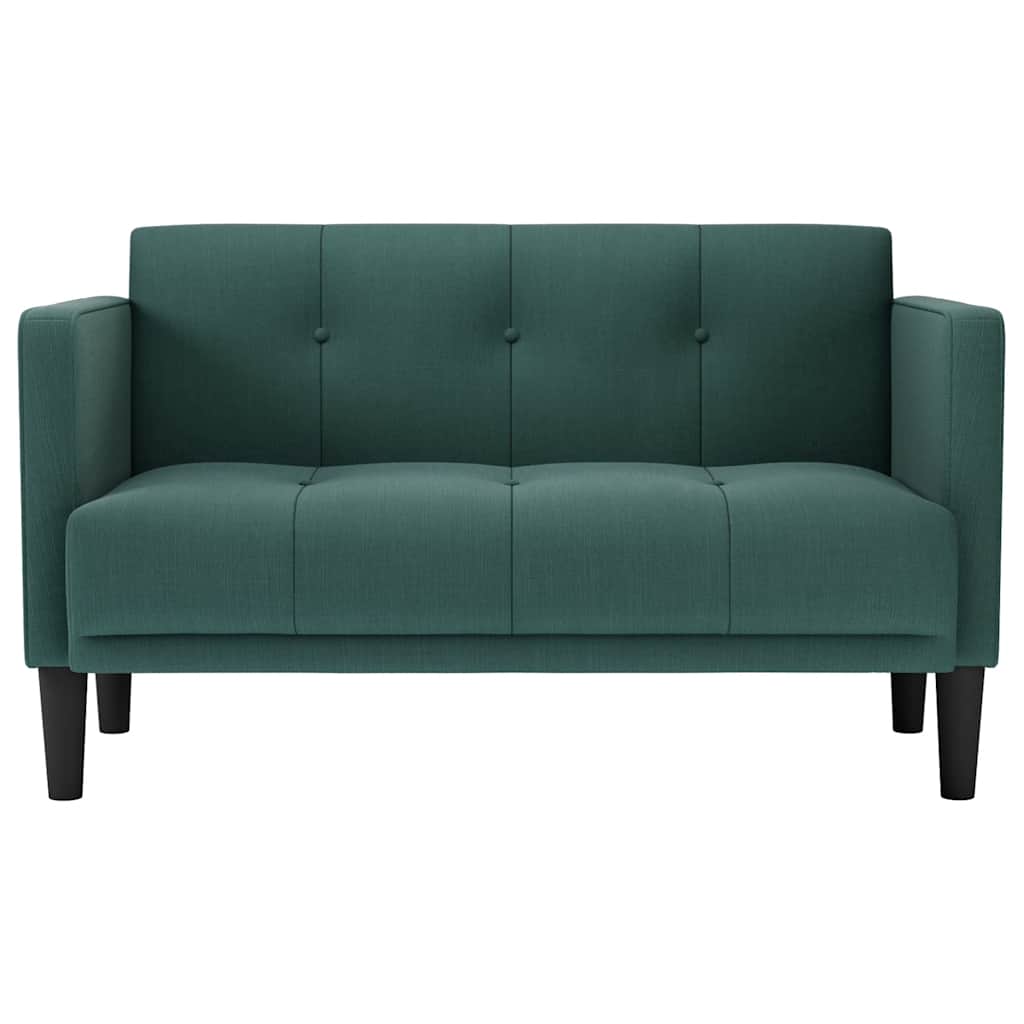 vidaXL Loveseat Bank Donkergroen 111 cm Stof