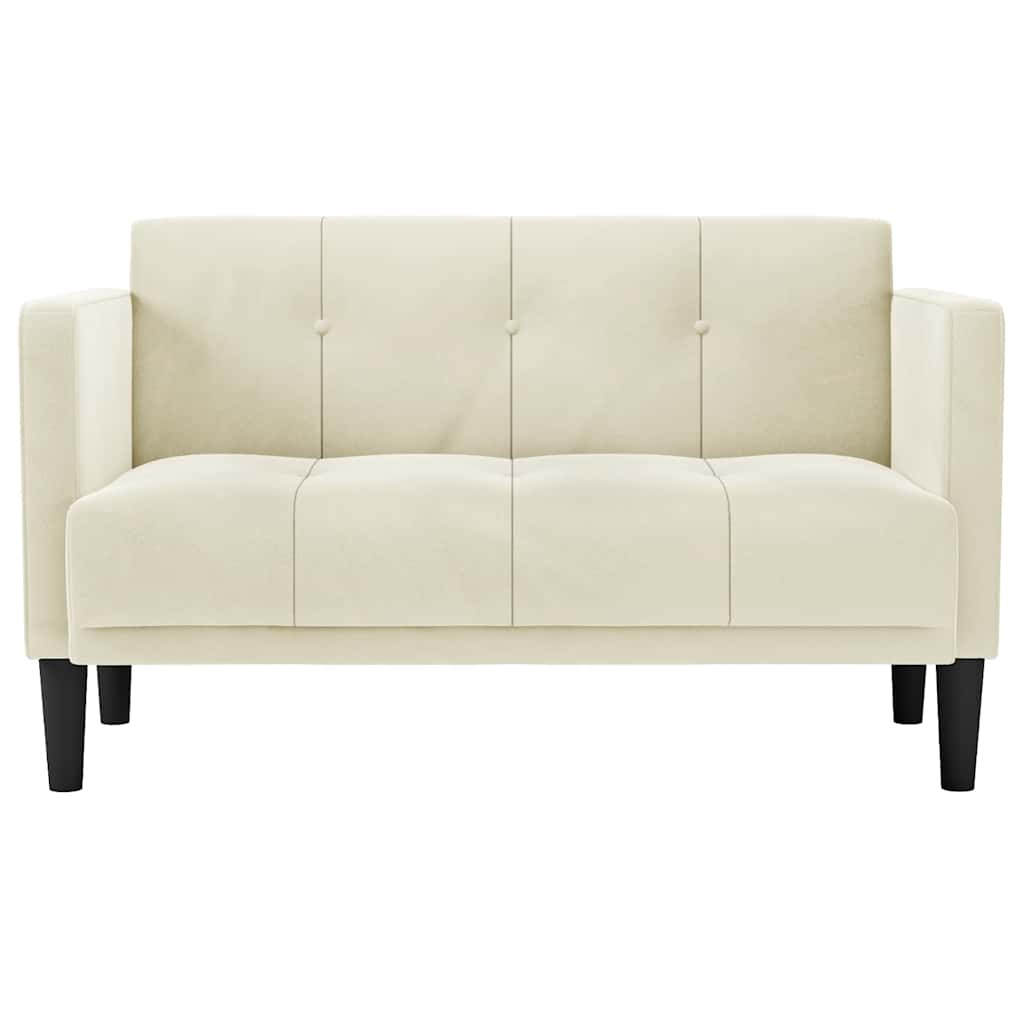 vidaXL Loveseat bank crème 111 cm fluweel