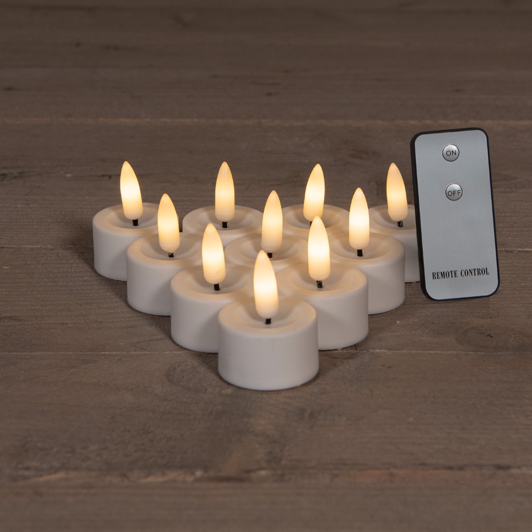 Annas collection B.O.T. 10 Pcs Led Tealight 3D Wick Remote Cr2032 - 