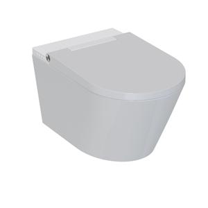QeramiQ Luma Douche WC - spoelrand - soft close - glans wit De_Light