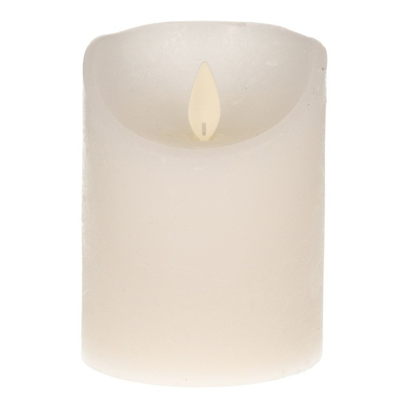Anna's Collection 2x Witte LED kaars / stompkaars met bewegende vlam 10 cm -