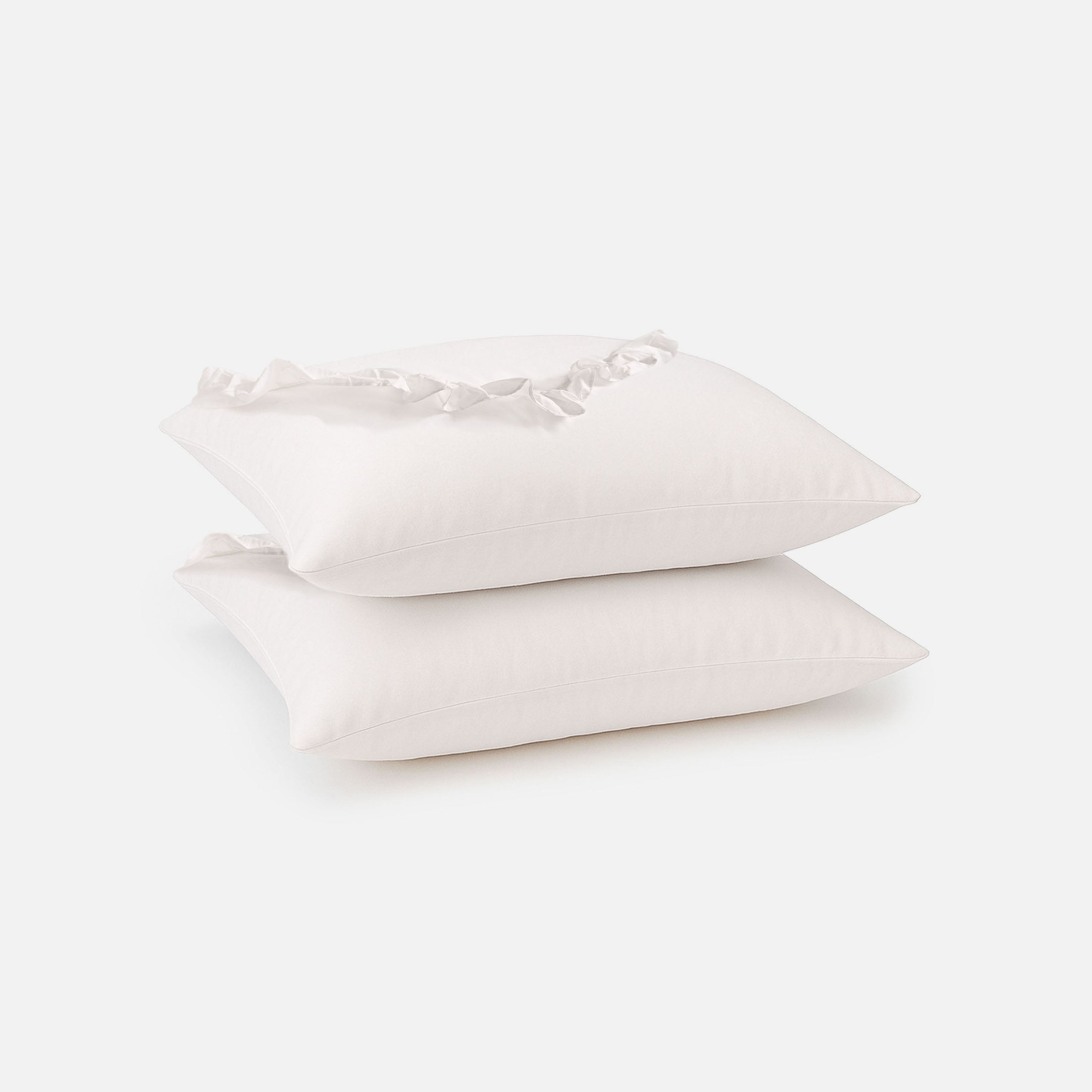 Walra Kussensloop White Ruffle 2x 60x70 cm -   100% duurzaam katoen