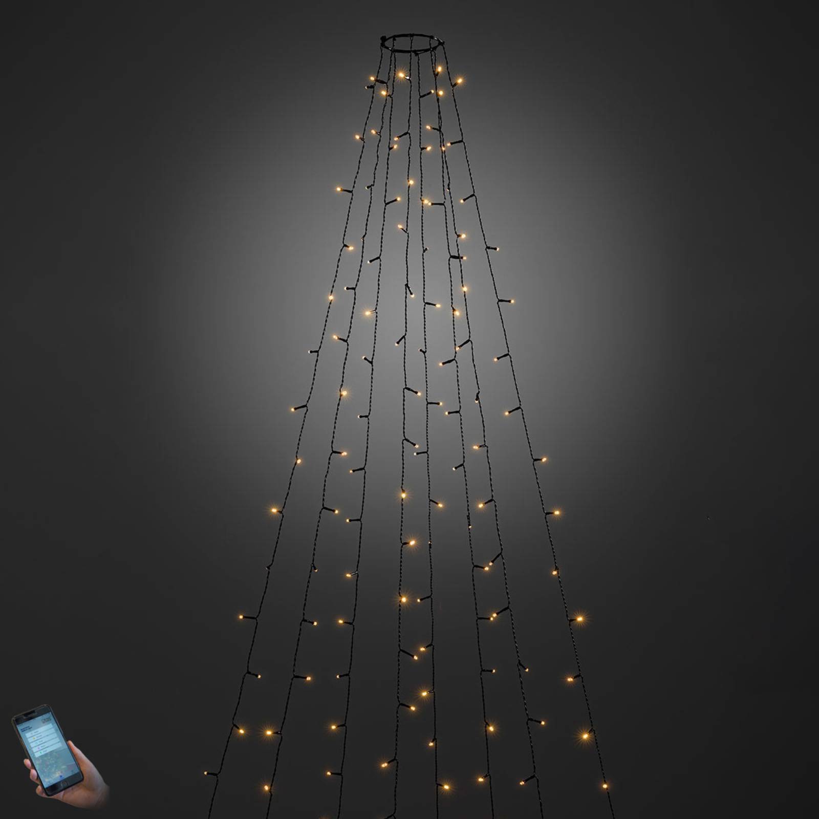 Konstsmide Christmas App-bediende outdoor LED boommantel 560-flg.