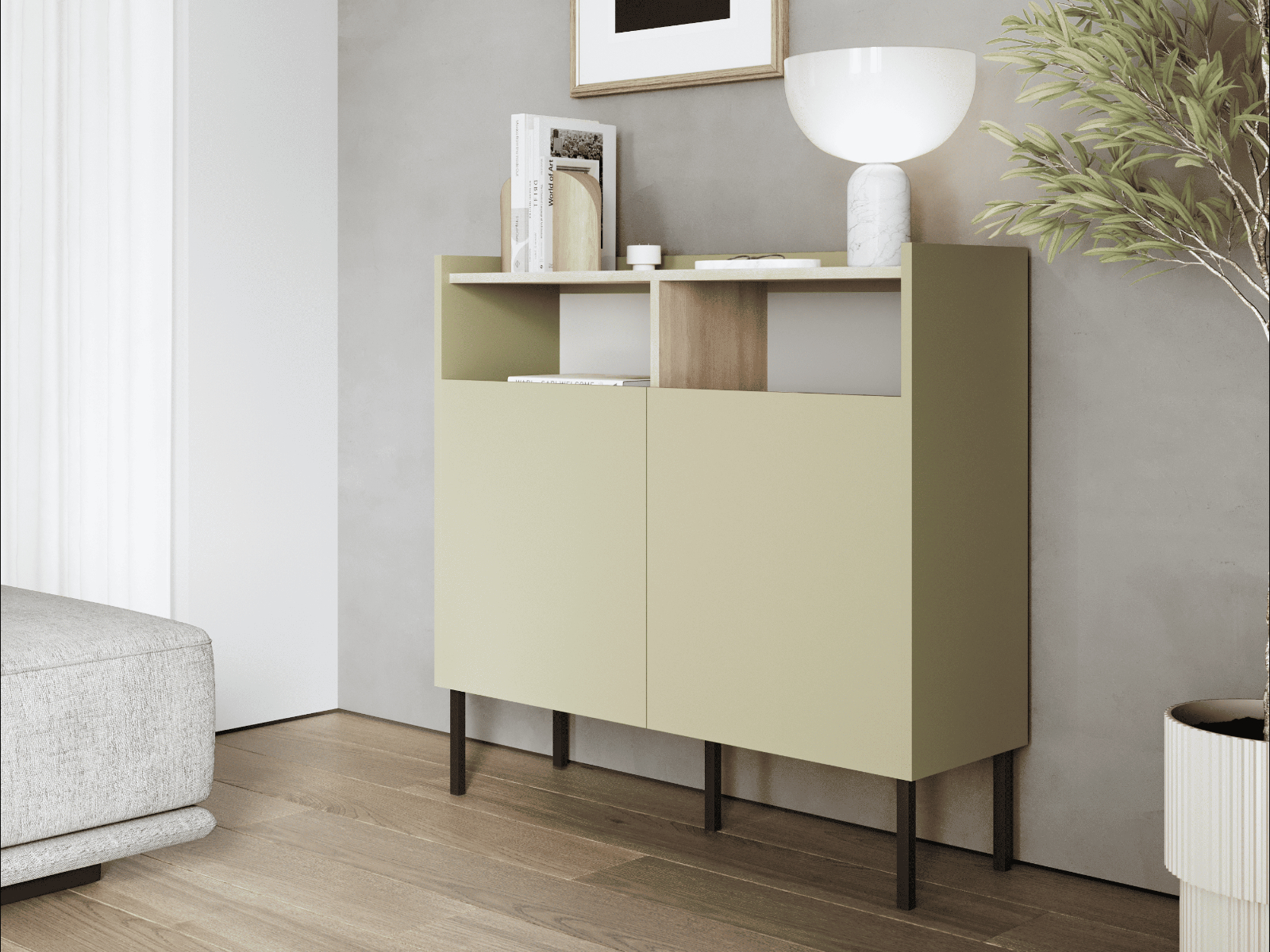 Mobistoxx Dressoir JULIE 2 deuren acacia/olijf