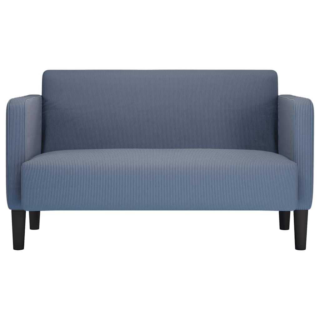 vidaXL Loveseat bank 109 cm corduroy stof blauw