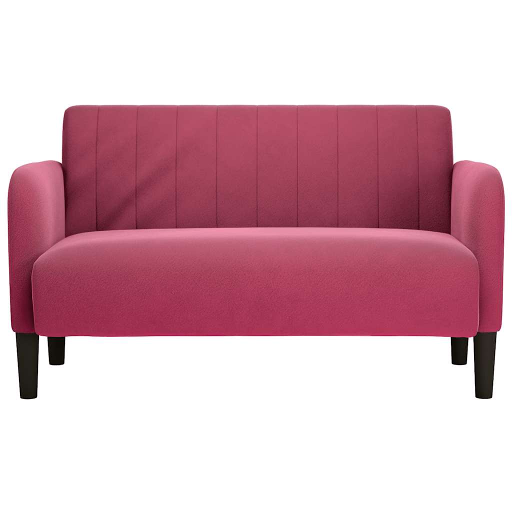vidaXL Loveseat bank 109 cm fluweel wijnrood