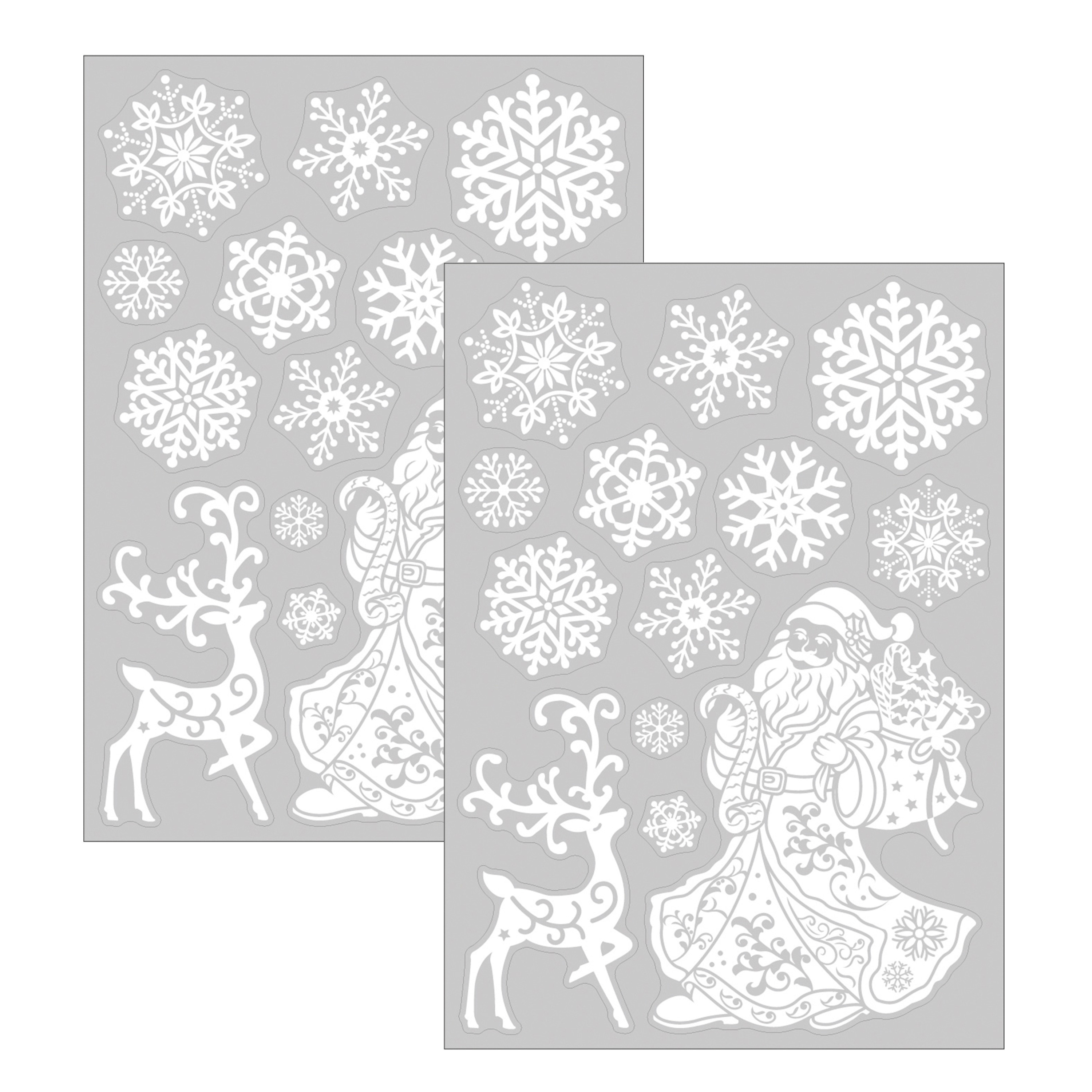 Anna's Collection Kerst raamstickers Kerstman - 2x - vel van x 28 cm - raamdecoratie -