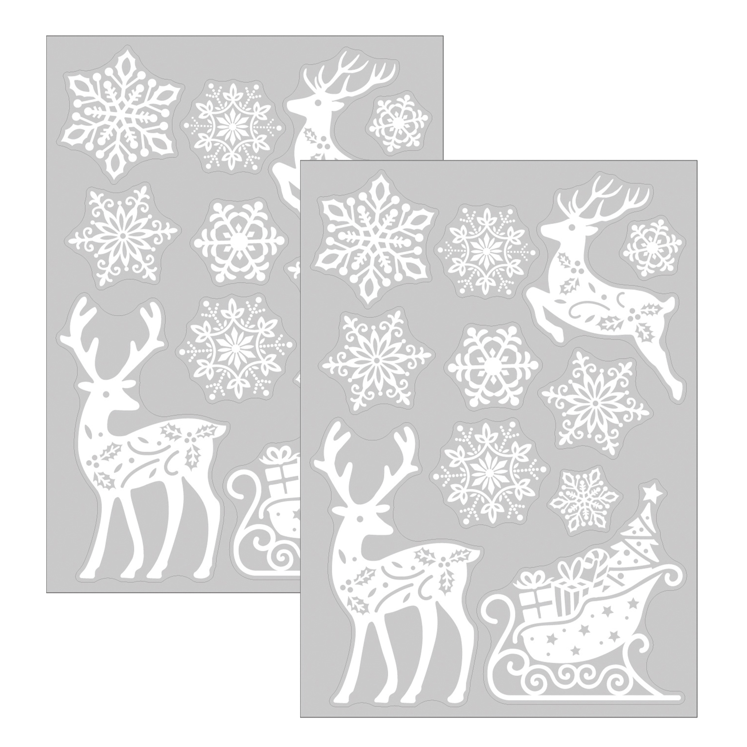 Anna's Collection Kerst raamstickers Rendier - 2x - vel van x 28 cm - raamdecoratie -