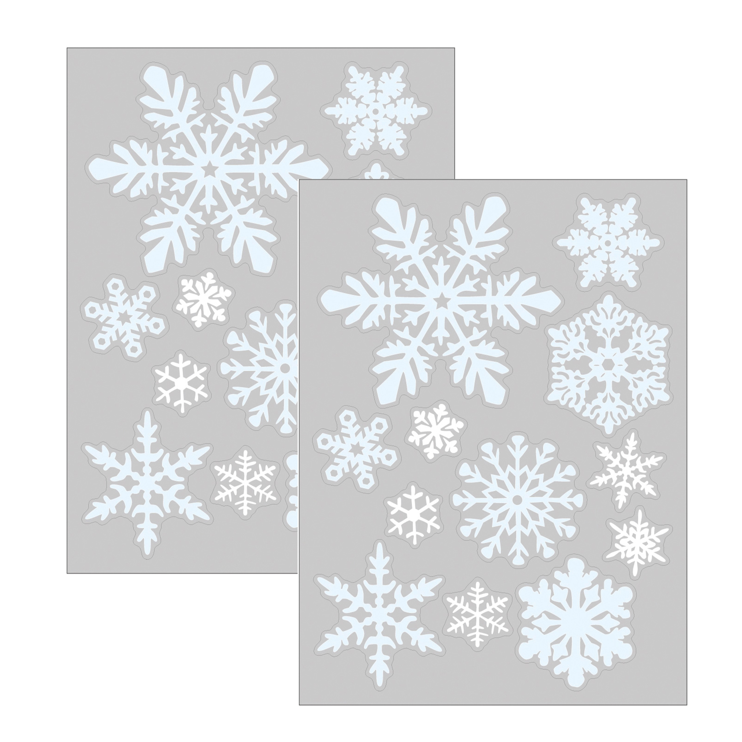 Anna's Collection Kerst raamstickers sneeuwvlokken - 2x - vel van x 28 cm - raamdecoratie -
