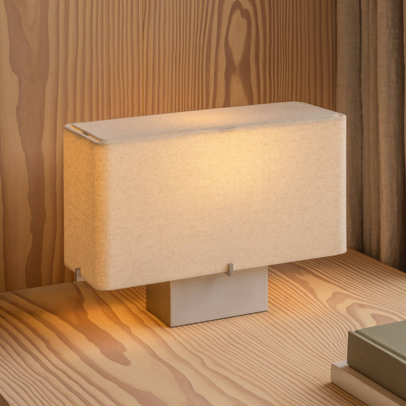 Audo Copenhagen Audo tafellamp Nonna aluminium/zandkleurig hoogte 24 cm metaal/stof