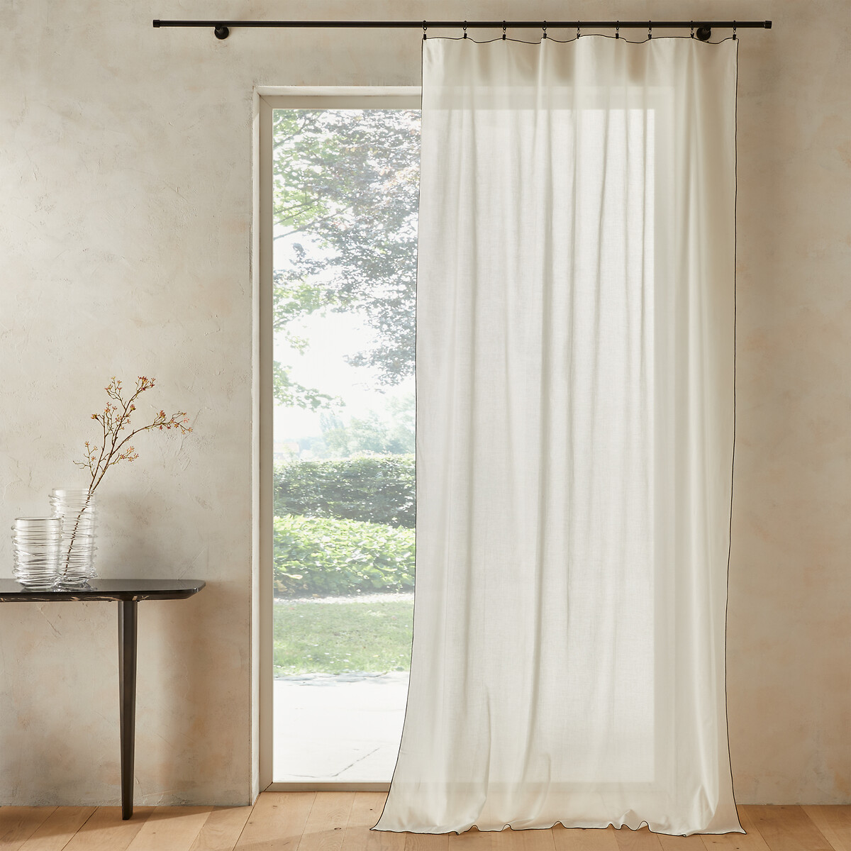 AM.PM Glasgordijn in gewassen biologisch voile katoen, Halka