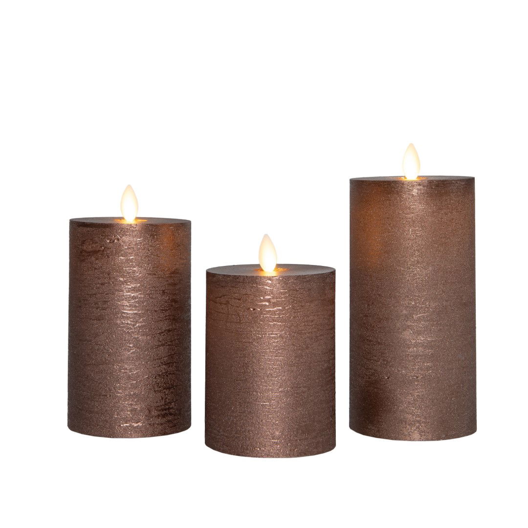 Annas collection Stompkaars-USB wax d7,5 cm brons set van 3 - 