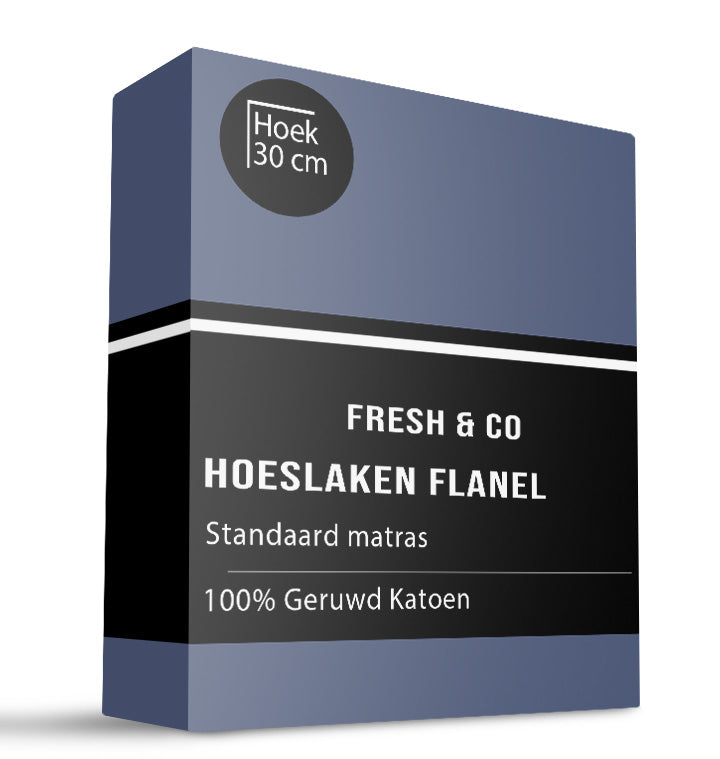 Fresh and Co Hoeslaken - Flanel Katoen - 160x200cm - Navy -  - 