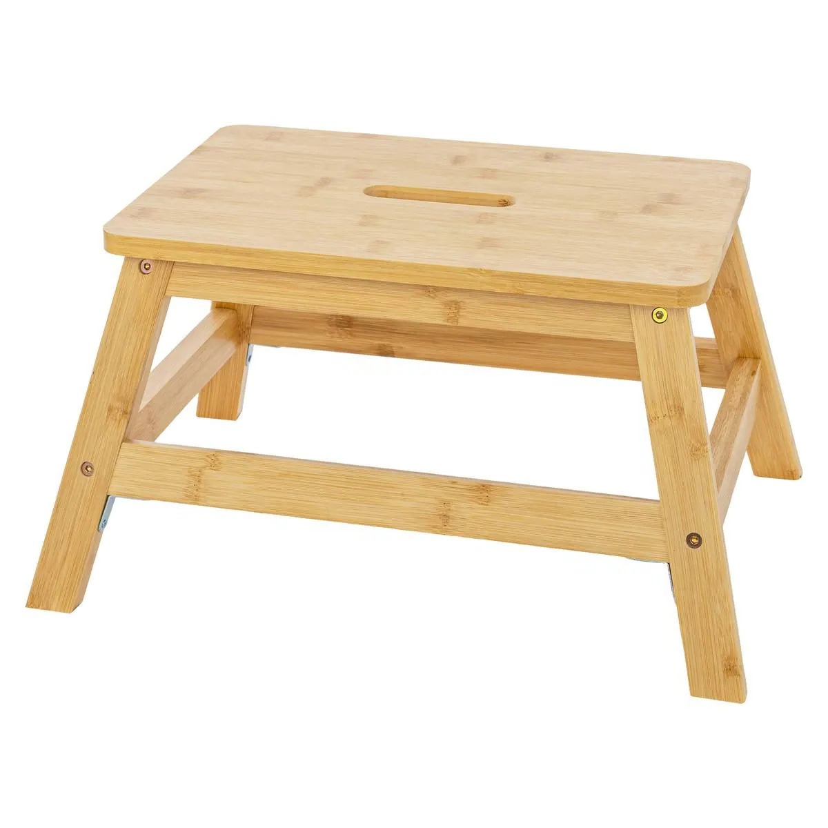 5five Voetenbankje Relaxed - bamboe hout - x 32 x 24 cm - draagvermogen maximaal 130 kilo -