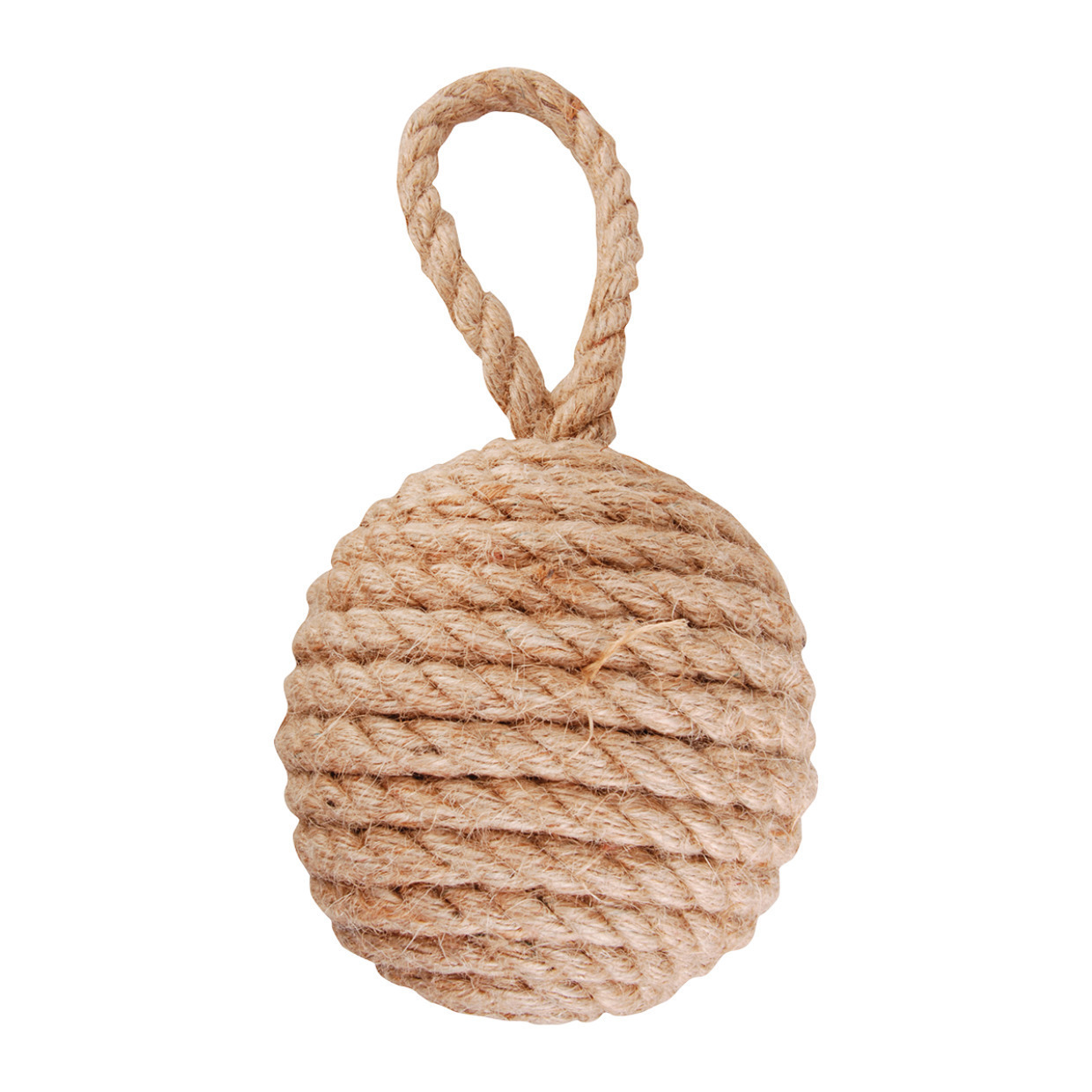 Merkloos Deurstopper knoop - naturel look - 1.7 kilo - bruin - jute - 14 x 14 cm -