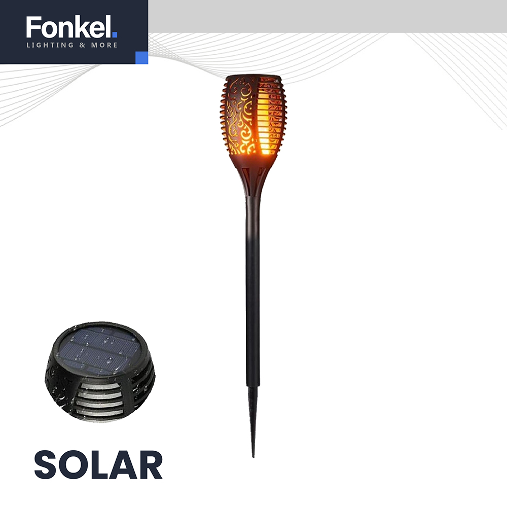 Letsleds LED Solar tuinfakkel zonne-energie ZWART IP44