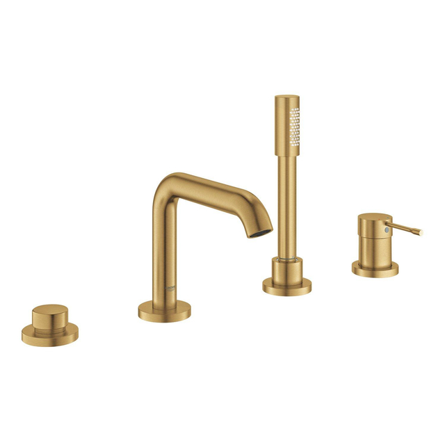 Grohe Essence New afbouwdeel voor 4-gats badrandcombinatie met omstel incl. baduitloop, handdouche en doucheslang 200cm brushed cool sunrise 19578GN1