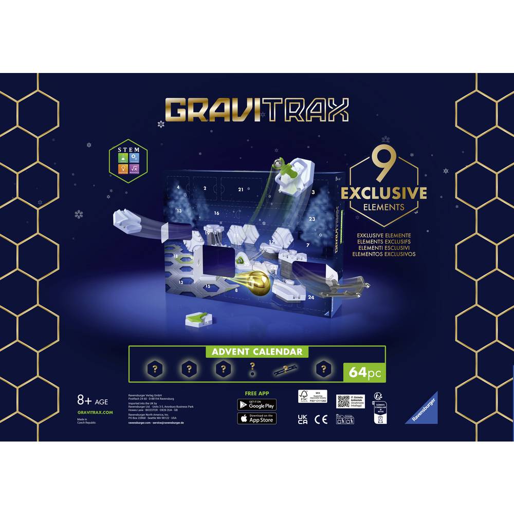 Ravensburger GraviTrax Advent Calendar Slopes Adventskalender Speelgoed Leeftijdsklasse Vanaf 8 jaar