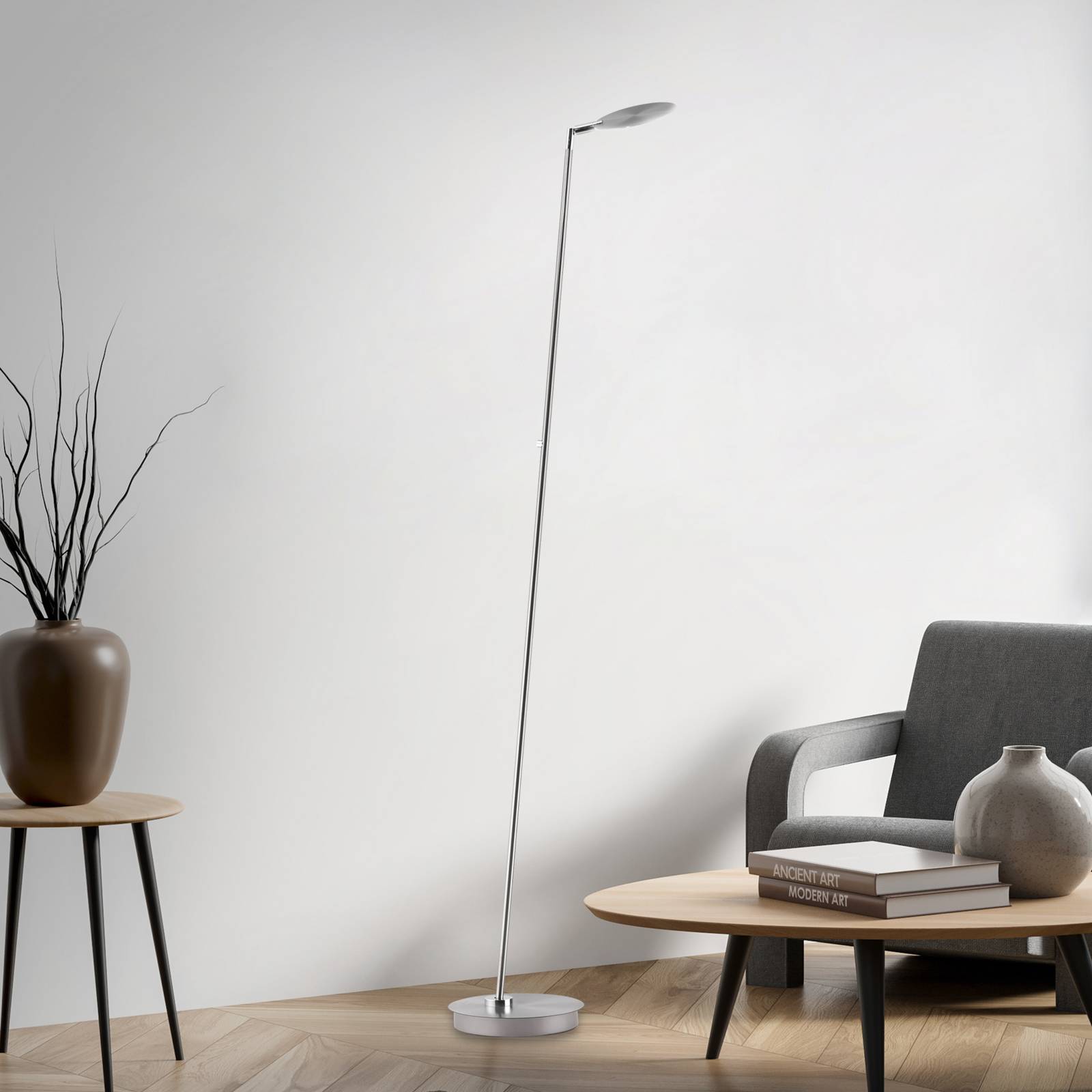 PAUL NEUHAUS LED vloerlamp Akku-Bente, grijs, CCT, USB-C