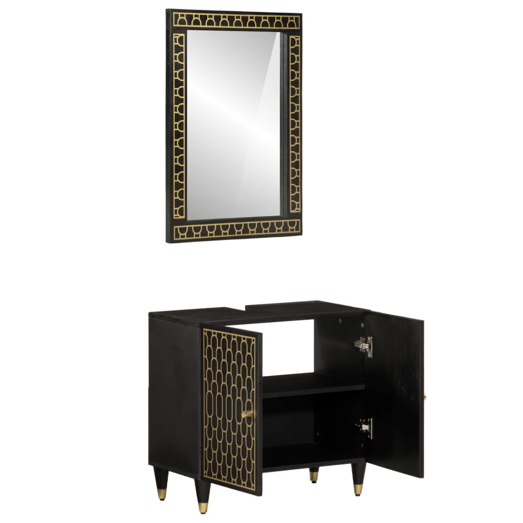 vidaXL 2-delige Badkamermeubelset massief mangohout