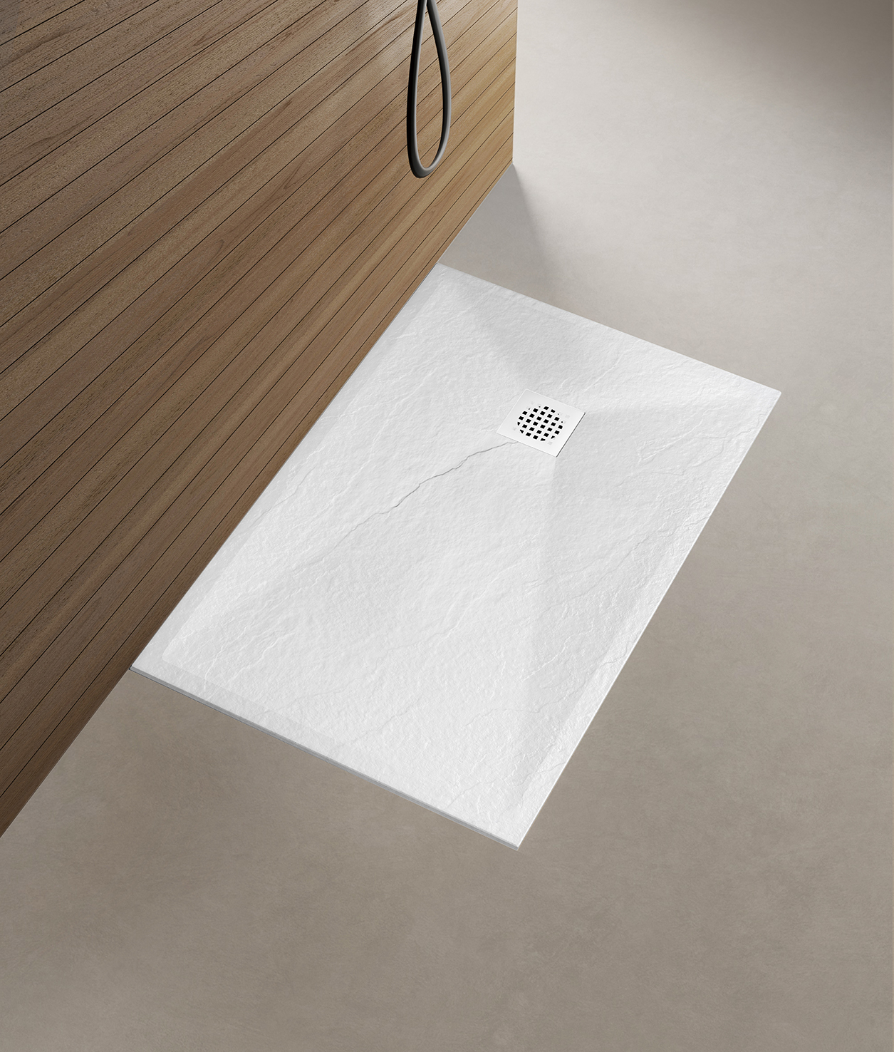 <QuerySet [<AttributeOption: Wiesbaden>]> Douchebak Stonea antislip Composiet mat wit inkortbaar 90 x 160 x 3 cm