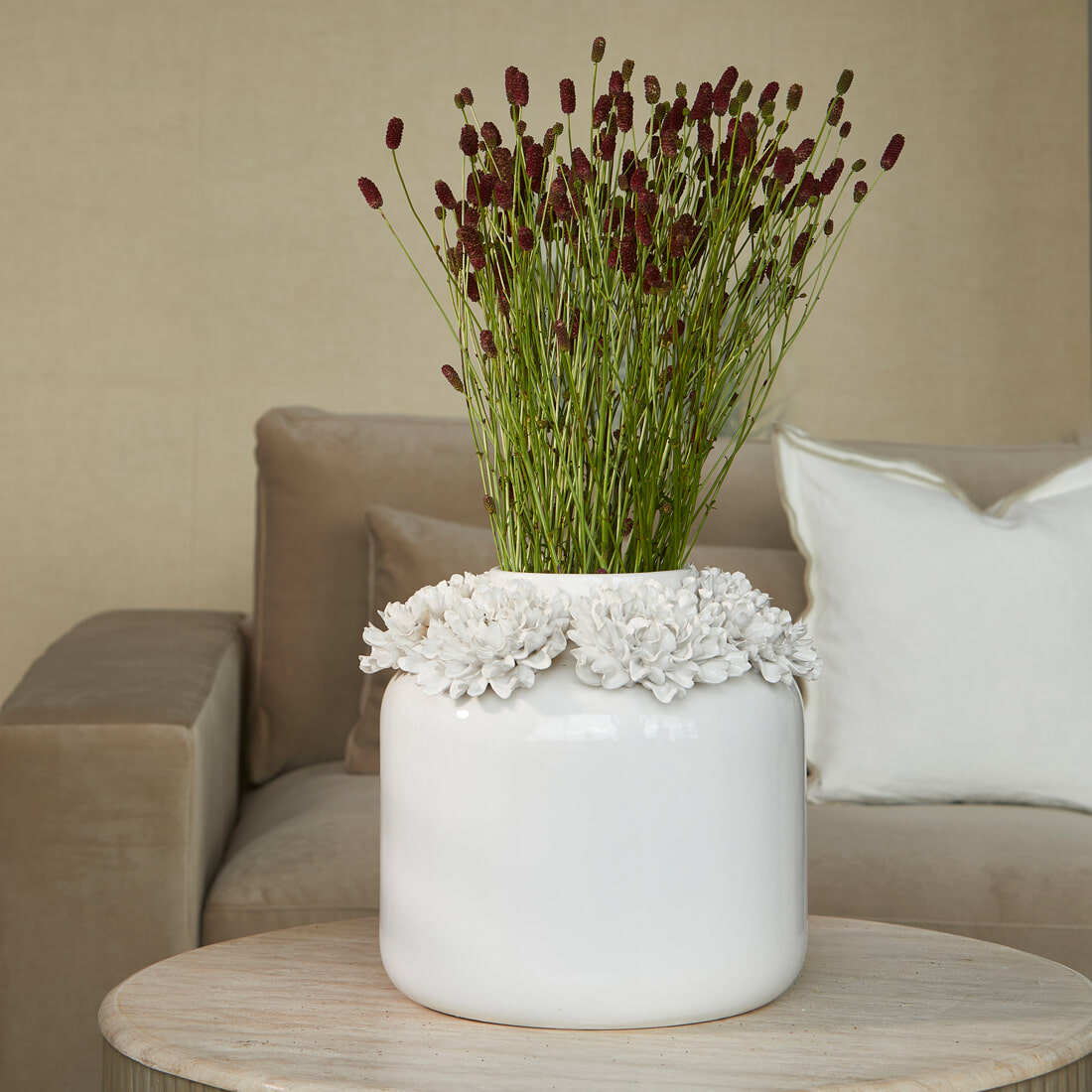 Rivièra Maison Riviera MaisonVaas Flourishing Keramiek, 35cm - Wit